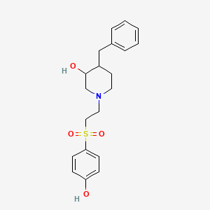 4-Benzyl-1-[2-(4-hydroxyphenyl)sulfonylethyl]piperidin-3-ol