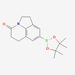 molecular formula C17H22BNO3 B8280972 8-(4,4,5,5-tetramethyl-1,3,2-dioxaborolan-2-yl)-5,6-dihydro-1H-pyrrolo[3,2,1-ij]quinolin-4(2H)-one 