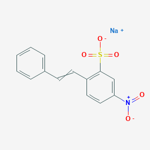 molecular formula C14H10NNaO5S B082812 Benzenesulfonic acid, 5-nitro-2-(2-phenylethenyl)-, sodium salt CAS No. 10359-69-0