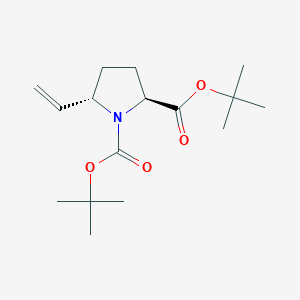 molecular formula C16H27NO4 B8281281 (S)-di-tert-butyl-5-vinylpyrrolidine-1,2-dicarboxylate 