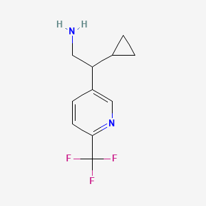 molecular formula C11H13F3N2 B8281289 2-Cyclopropyl-2-(6-trifluoromethyl-pyridin-3-yl)-ethylamine 