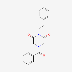 molecular formula C19H18N2O3 B8281295 4-Benzoyl-1-(2-phenylethyl)piperazine-2,6-dione CAS No. 87693-78-5