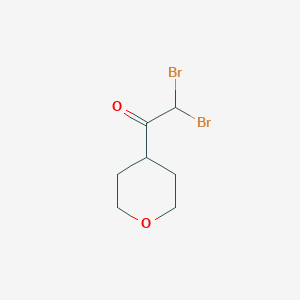 molecular formula C7H10Br2O2 B8281308 2,2-dibromo-1-(tetrahydro-2H-pyran-4-yl)ethanone 