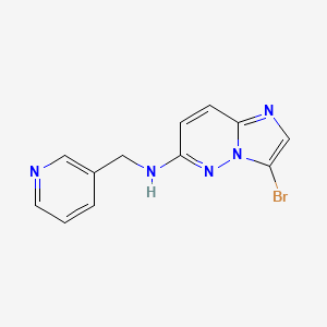 molecular formula C12H10BrN5 B8281328 3-bromo-N-(pyridin-3-ylmethyl)imidazo[1,2-b]pyridazin-6-amine 