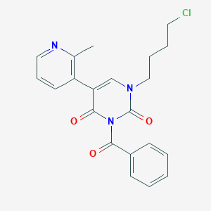 molecular formula C21H20ClN3O3 B8281366 3-Benzoyl-1-(4-chloro-butyl)-5-(2-methyl-pyridin-3-yl)-1H-pyrimidine-2,4-dione 