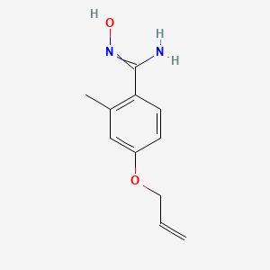 molecular formula C11H14N2O2 B8281372 4-Allyloxy-N-hydroxy-2-methyl-benzamidine 