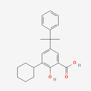 molecular formula C22H26O3 B8281386 3-Cyclohexyl-5-(alpha,alpha-dimethylbenzyl)salicylic acid CAS No. 66654-19-1