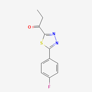 molecular formula C11H9FN2OS B8281393 1-(5-(4-Fluorophenyl)-1,3,4-thiadiazole-2-yl)propan-1-one 