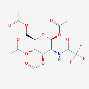 molecular formula C16H20F3NO10 B8281396 1-O,3-O,4-O,6-O-Tetraacetyl-N-(trifluoroacetyl)-beta-D-glucosamine 