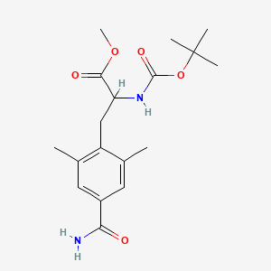 molecular formula C18H26N2O5 B8281402 (S)-methyl 2-((tert-butoxycarbonyl)amino)-3-(4-carbamoyl-2,6-dimethylphenyl)propanoate 