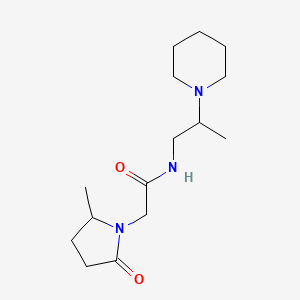 molecular formula C15H27N3O2 B8281464 2-(2-methyl-5-oxo-1-pyrrolidinyl)-N-[2-(1-piperidinyl)propyl]acetamide 