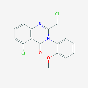 molecular formula C16H12Cl2N2O2 B8281467 5-Chloro-2-chloromethyl-3-(2-methoxyphenyl)-3H-quinazolin-4-one 