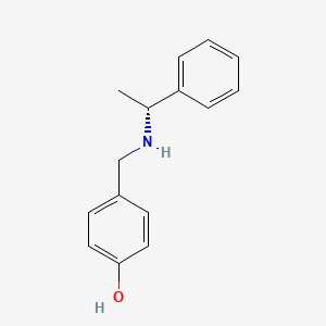 molecular formula C15H17NO B8281489 4-[[(R)-1-Phenylethyl]aminomethyl]phenol 
