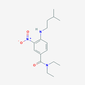 molecular formula C16H25N3O3 B8281492 N,N-diethyl-4-[(3-methyl-butyl)amino]-3-nitro-benzamide 
