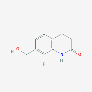 molecular formula C10H10FNO2 B8281517 8-fluoro-7-(hydroxymethyl)-3,4-dihydro-1H-quinolin-2-one 