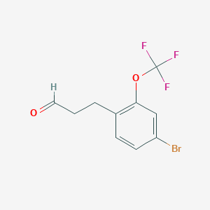 molecular formula C10H8BrF3O2 B8281546 3-(4-Bromo-2-trifluoromethoxy-phenyl)-propionaldehyde 