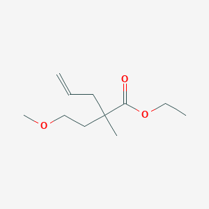 molecular formula C11H20O3 B8282203 Ethyl 2-(2-methoxyethyl)-2-methylpent-4-enoate 