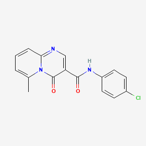 molecular formula C16H12ClN3O2 B8282424 4H-Pyrido(1,2-a)pyrimidine-3-carboxamide, N-(4-chlorophenyl)-6-methyl-4-oxo- CAS No. 125055-67-6