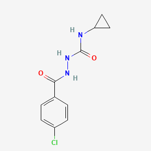 molecular formula C11H12ClN3O2 B8282467 2-(4-chlorobenzoyl)-N-cyclopropylhydrazinecarboxamide 