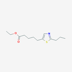 molecular formula C13H21NO2S B8283075 Ethyl 2-propyl-5-thiazole-pentanoate 