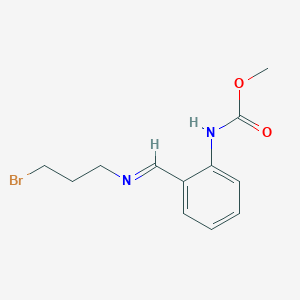 molecular formula C12H15BrN2O2 B8283097 Methyl 2-[(3-Bromopropylimino)methyl]phenylcarbamate 
