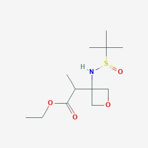 Ethyl 2-{3-[(tert-butylsulfinyl)amino]oxetan-3-yl}propanoate