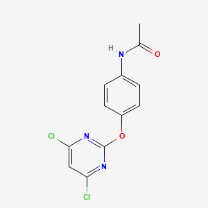 molecular formula C12H9Cl2N3O2 B8283314 N-[4-(4,6-Dichloro-pyrimidin-2-yloxy)-phenyl]-acetamide 