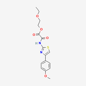 molecular formula C16H18N2O5S B8283500 Acetic acid, ((4-(4-methoxyphenyl)-2-thiazolyl)amino)oxo-, 2-ethoxyethyl ester CAS No. 81529-72-8