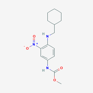 molecular formula C15H21N3O4 B8284203 Methyl {4-[(cyclohexylmethyl)amino]-3-nitrophenyl}carbamate 