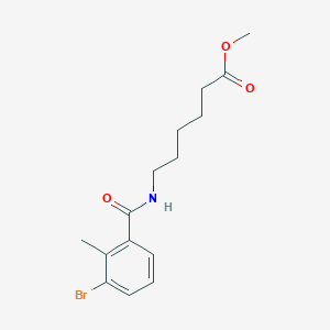 molecular formula C15H20BrNO3 B8284655 Methyl 6-(3-bromo-2-methylbenzamido)hexanoate 
