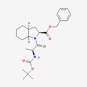 molecular formula C24H34N2O5 B8284662 Benzyl (2S,3aS,7aS)-1-{(2S)-2-[(tert-butyloxycarbonyl)-amino]-propionyl}-octahydro-1H-indole-2-carboxylate 