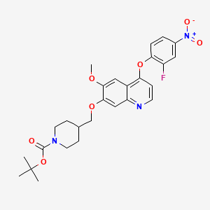 Tert-butyl 4-((4-(2-fluoro-4-nitrophenoxy)-6-methoxyquinolin-7-yloxy)methyl)piperidine-1-carboxylate