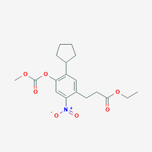 Ethyl 3-(5-cyclopentyl-4-methoxycarbonyloxy-2-nitro-phenyl)propanoate