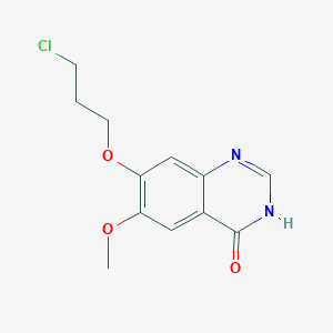 molecular formula C12H13ClN2O3 B8284784 6-Methoxy-7-(3-chloropropoxy)quinazolin-4-one 