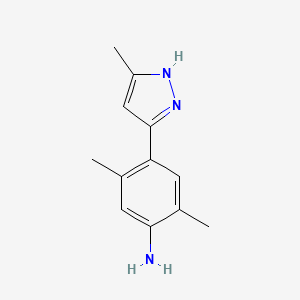2,5-Dimethyl-4-(3-methyl-1H-pyrazol-5-yl)aniline