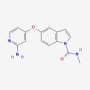 molecular formula C15H14N4O2 B8285200 N1-Methyl-5-(2-amino-4-pyridyl)oxy-1H-1-indolecarboxamide 