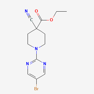 Ethyl 1-(5-bromopyrimidin-2-yl)-4-cyano-piperidine-4-carboxylate