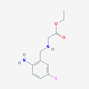 molecular formula C11H15IN2O2 B8285632 Ethyl N-(2-Amino-5-iodobenzyl)glycinate 