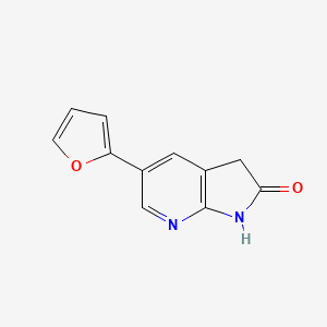 molecular formula C11H8N2O2 B8285685 5-(Furan-2-yl)-7-aza-oxindole 