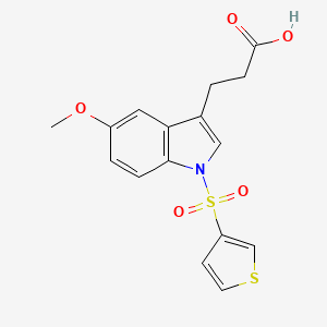3-[5-Methoxy-1-(thiophene-3-sulfonyl)-1H-indol-3-yl]-propionic acid