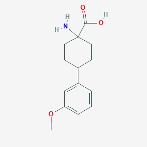 molecular formula C14H19NO3 B8286039 1-Amino-4-(3-methoxyphenyl)cyclohexane-1-carboxylic acid 