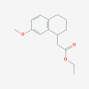 molecular formula C15H20O3 B8286503 Ethyl (1,2,3,4-tetrahydro-7-methoxy-1-naphthyl)acetate 