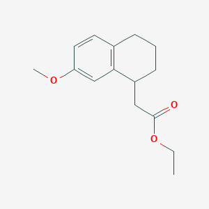 molecular formula C15H20O3 B8286503 Ethyl 2-(7-methoxy-1,2,3,4-tetrahydronaphthalen-1-yl)acetate 