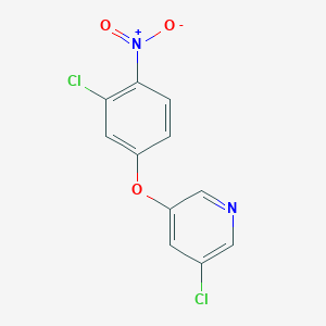 molecular formula C11H6Cl2N2O3 B8286757 2-Chloro-4-(3-chloro-5-pyridyloxy)-nitrobenzene 