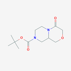 molecular formula C12H20N2O4 B8286903 tert-butyl 4-oxohexahydropyrazino[2,1-c][1,4]oxazine-8(1H)-carboxylate 
