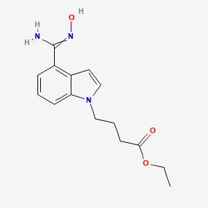 molecular formula C15H19N3O3 B8287012 ethyl 4-[4-(N'-hydroxycarbamimidoyl)-1H-indol-1-yl]butanoate 