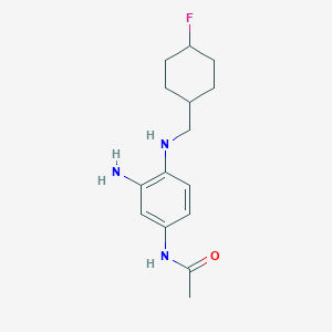 molecular formula C15H22FN3O B8287088 N-(3-Amino-4-{[(4-fluorocyclohexyl)methyl]amino}phenyl)acetamide 