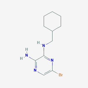 molecular formula C11H17BrN4 B8287346 6-Bromo-N2-(cyclohexylmethyl)pyrazine-2,3-diamine 
