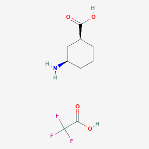 molecular formula C9H14F3NO4 B8287353 (1S,3R)-3-aminocyclohexanecarboxylic acid trifluoroacetate 