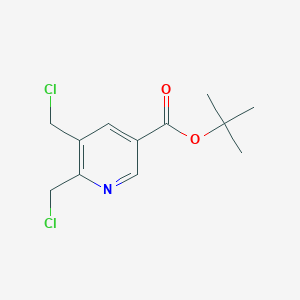 molecular formula C12H15Cl2NO2 B8287361 Tert-butyl 5,6-bis(chloromethyl)nicotinate 